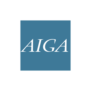 AIGA logo Art Direction by: Bart Crosby, Crosby Associates